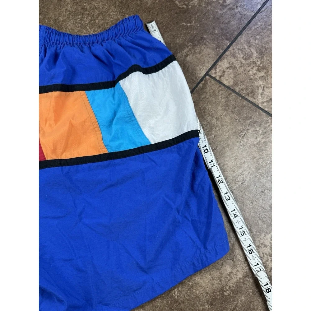 Vintage Color Block Hobie Mens Swimsuit 90s Swim Shorts Blue Multicolor Medium - Picture 8 of 9